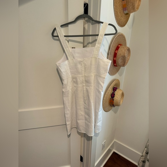 NWT J.Crew square neck a line white linen blend dress - Picture 7 of 7